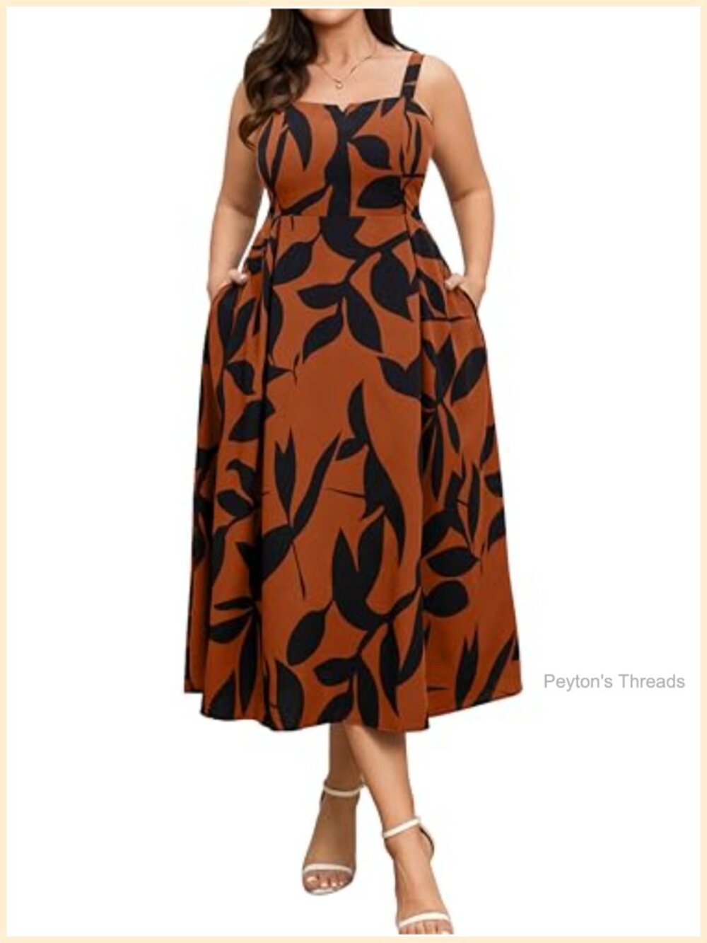 Plus Size Sleeveless A-Line Maxi Dress with Pockets